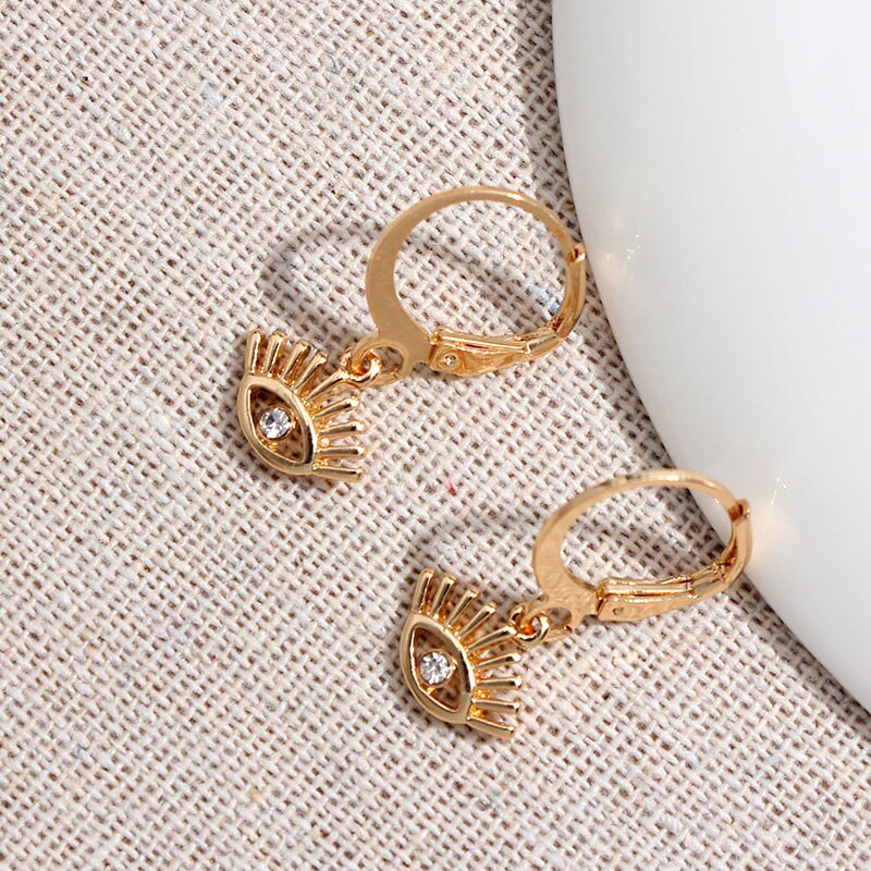 Flatfoosie New Tiny Hoop Earrings For Women Gold Color Cartilage Hoop Earrings Jewelry Heart Cross Star Triangle Charm Earrings