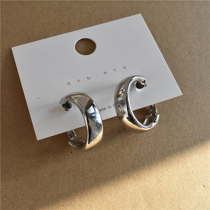 Retro Minimalist Square Earrings Irregular Stud Earrings New Exaggerated Cold Wind Fashion Earring for Women Opening Accessories