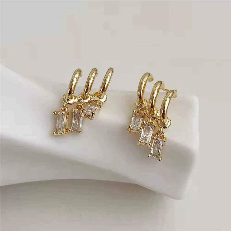 Trend Simulation Pearl Long Earrings Female Moon Star Flower Rhinestone Wedding Pendant Earrings Fashion Korean Jewelry Earrings