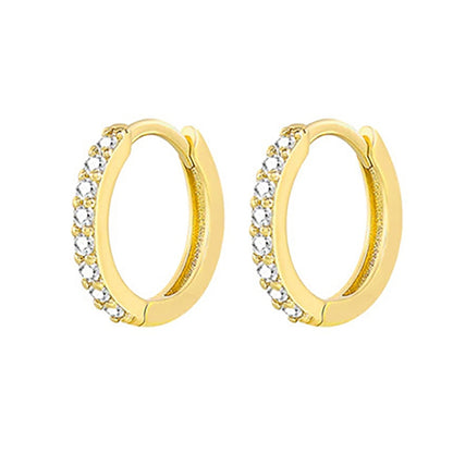 2PCS Stainless Steel Minimal Hoop Earrings Crystal Zirconia Small Huggie Thin Cartilage Earring Helix Tragus Piercing Jewelry